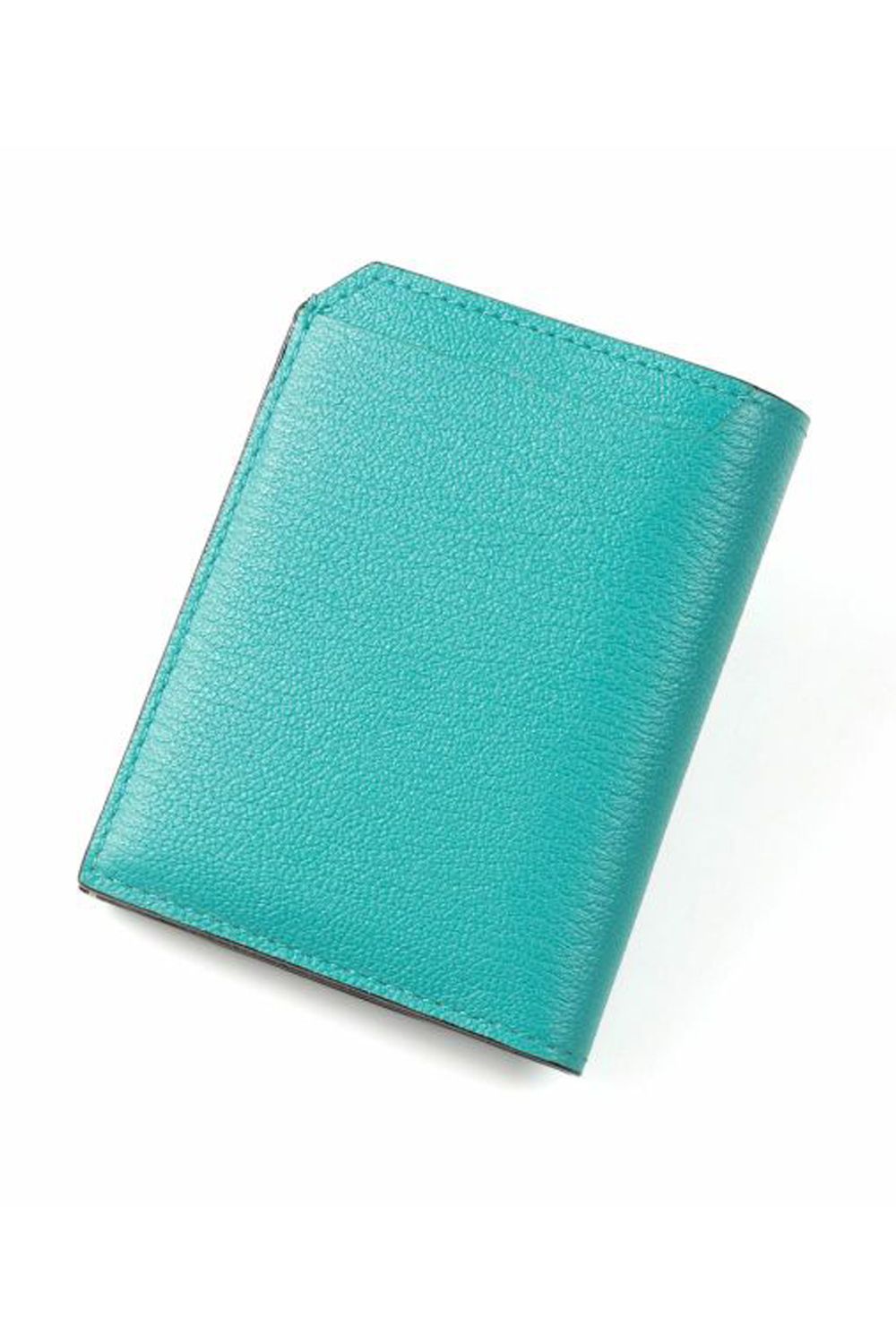 【残り1点】 CARD WALLET / LA501GT ゴートレザー 二つ折りスマートカードウォレット アクアティック / ベージュ
