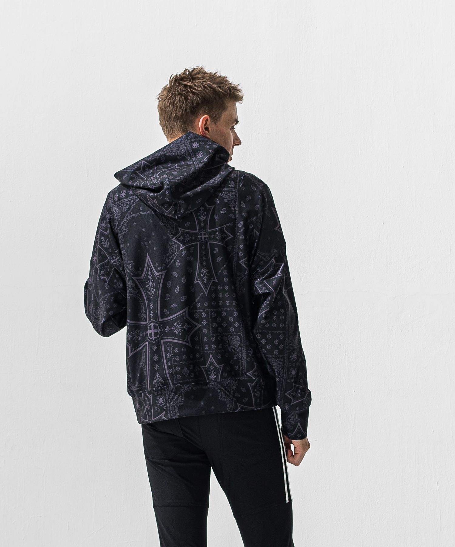 OVER HOODIE / トリコット オーバーパーカー (クロスブラック) (1月上旬入荷予定) ※オーダー締切:9月7日(月)17時
