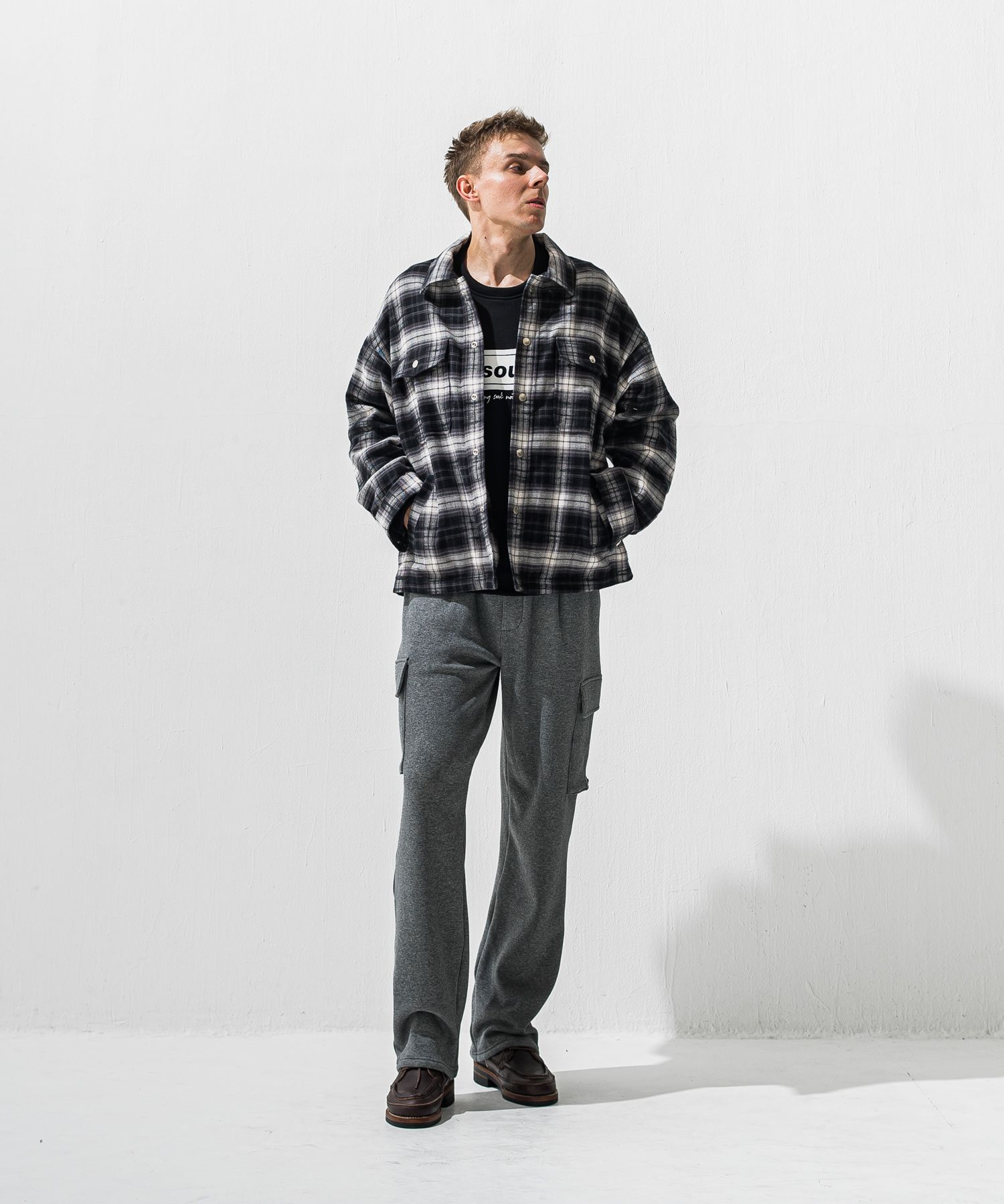 BOX VELOURS FLEECE DROP TRAINER / ボックスロゴ 裏起毛 ルーズトレーナー (ブラック) (11月上旬入荷予定) ※オーダー締切:9月7日(月)17時