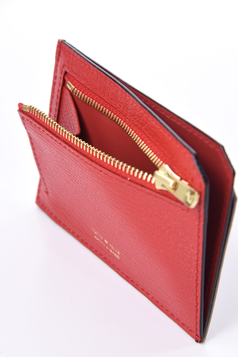 【残り1点】 MINI WALLET / LA354GT2 ゴートレザー スマートミニウォレット レッド×トルトラ