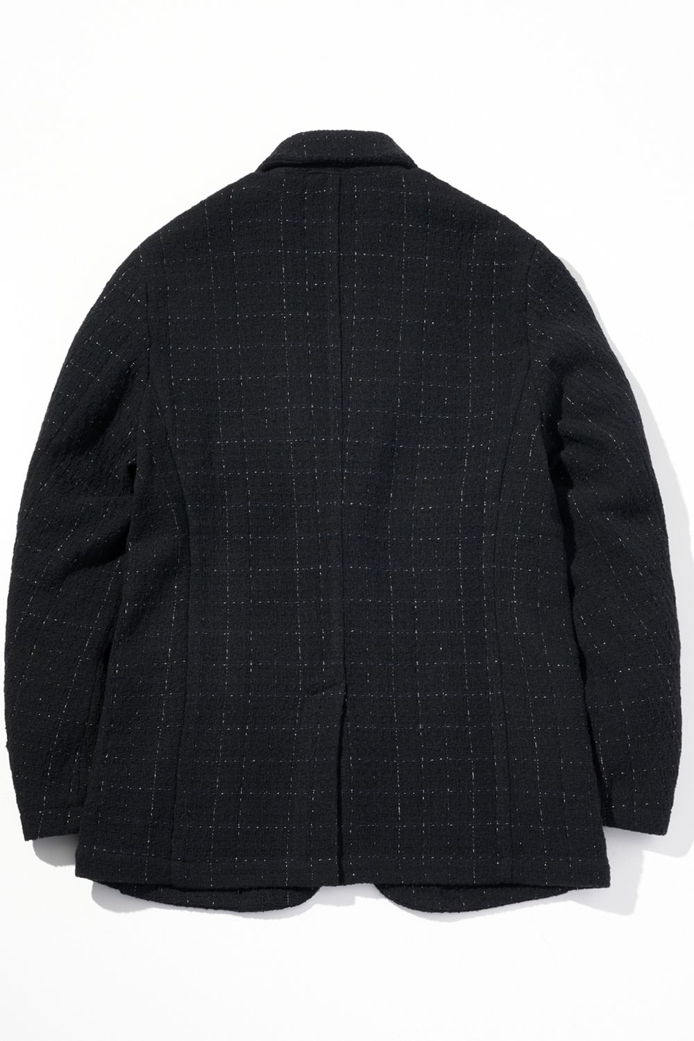 【26AW】【セットアップ】 LAME SQUARE JACQUARD JACKET / ファンシーツイード テーラードシングルジャケット&イージースラックス (ブラック) (9月上旬入荷予定)