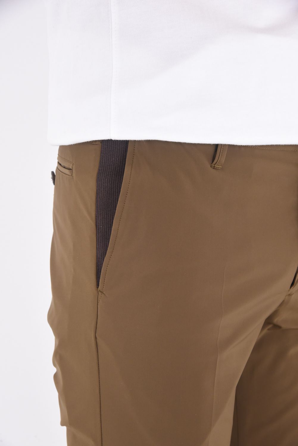 RIB SLACKS / 定番 リブスラックスパンツ ブラウン