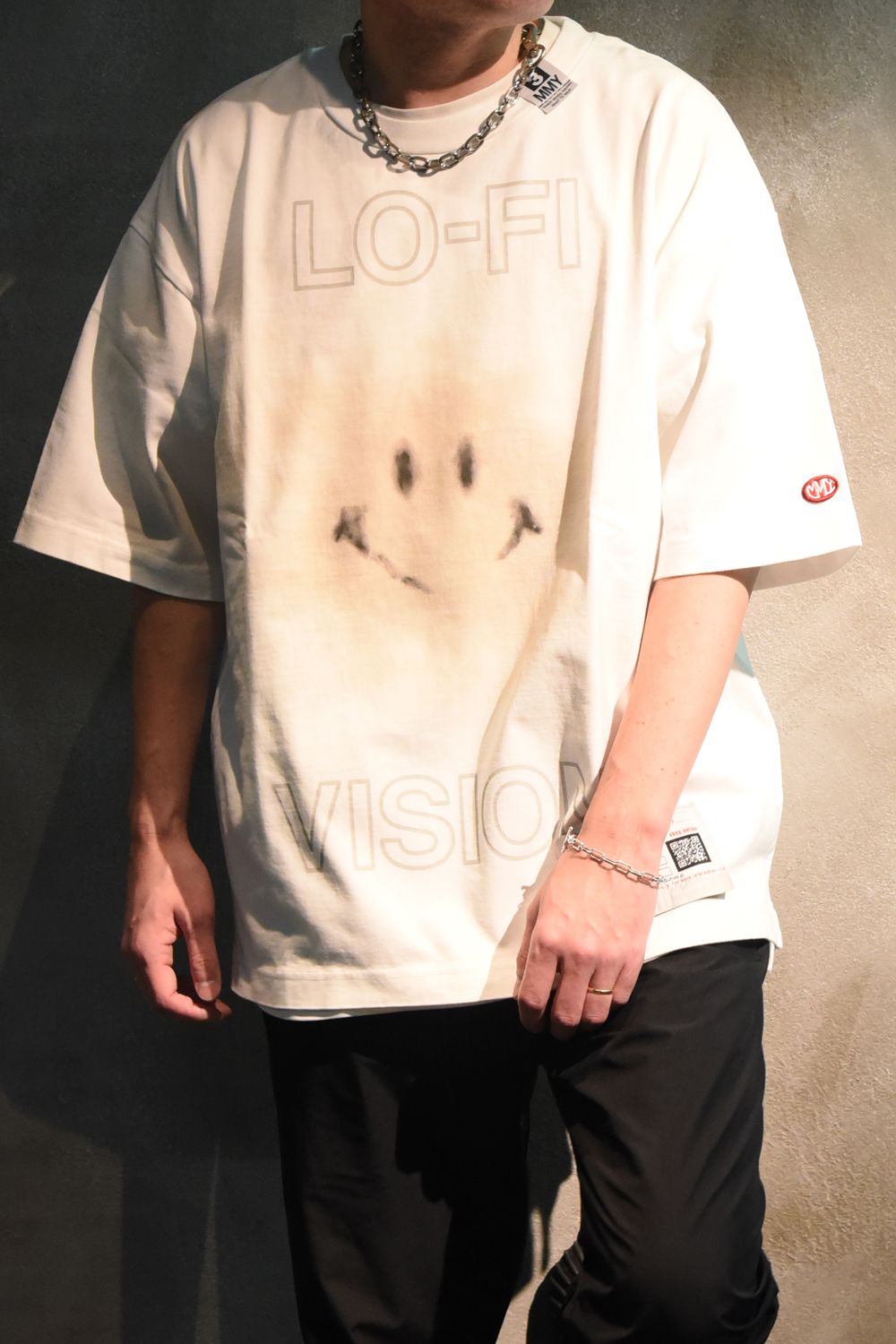 SMILY FACE PRINTED TEE / スマイリーフェイス プリンテッド クルーネック 半袖 Tシャツ ホワイト