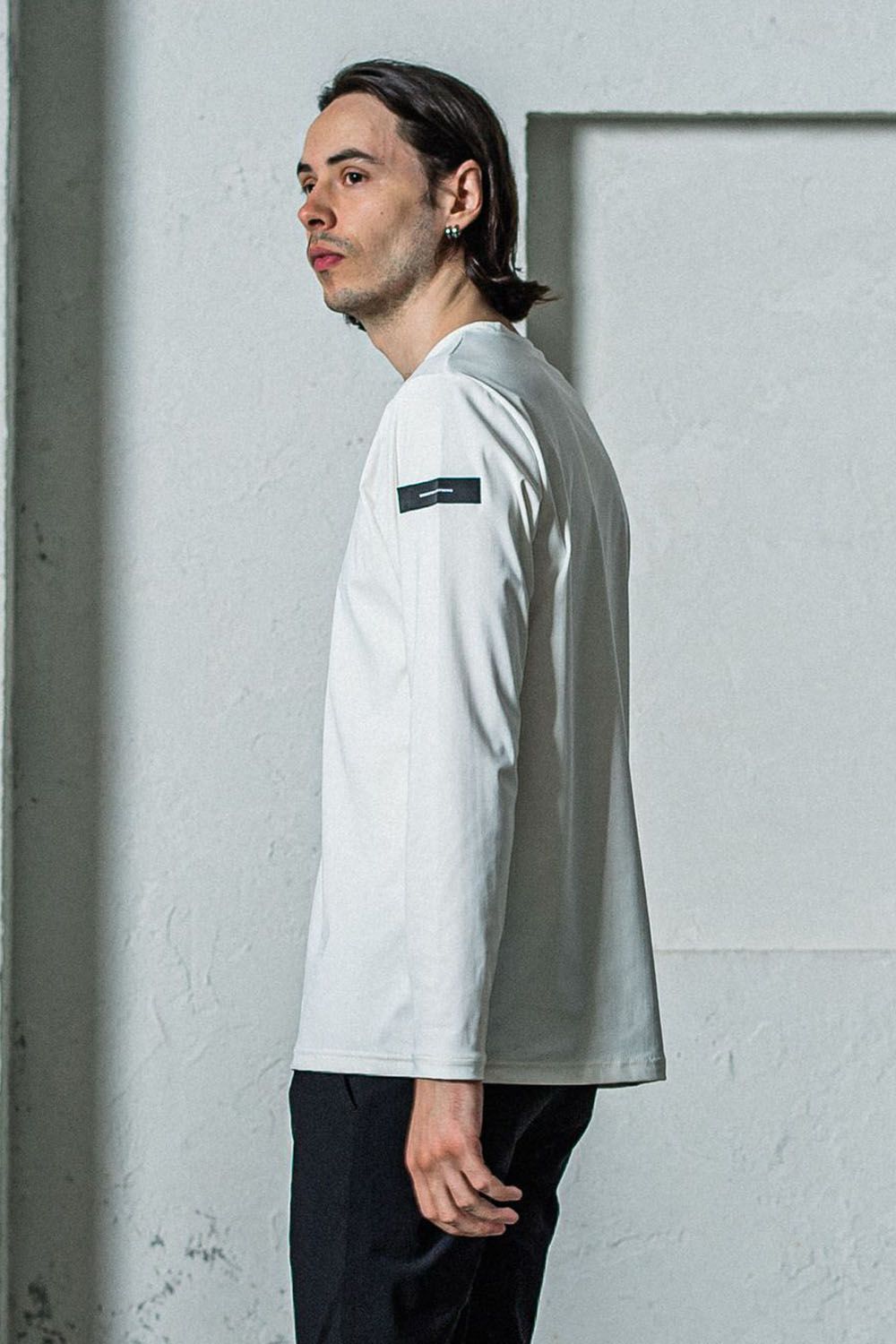 NYLON LONG SLEAVE TEE / 高機能ナイロンマイクロファイバー ロングスリーブ Tシャツ ホワイト