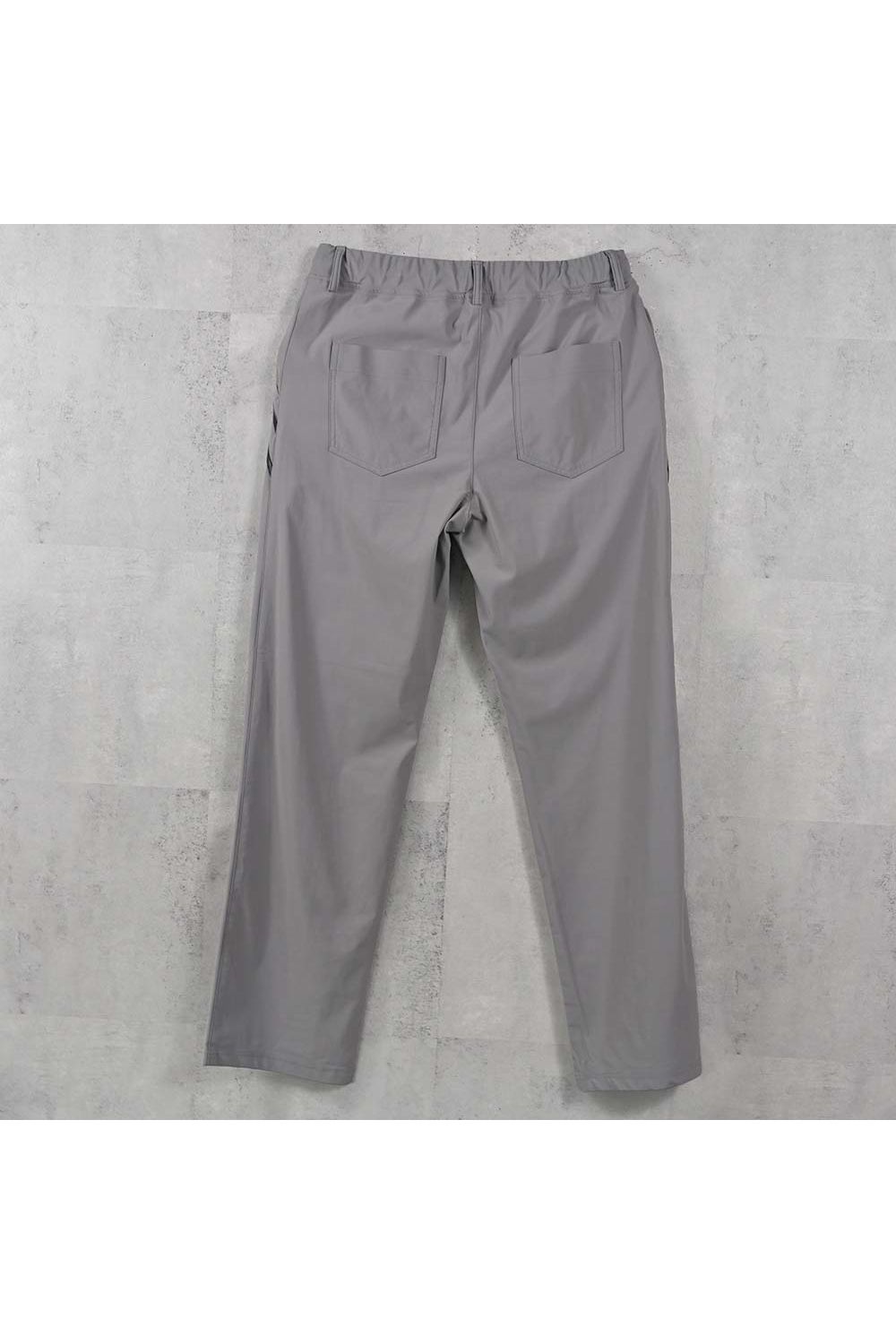 EDGE NYLON SEMI WIDE PT / ナイロンマイクロファイバー エコレザーライン セミワイド イージーパンツ (グレー) (4月末入荷予定) ※オーダー締切:2月15日(日)18時