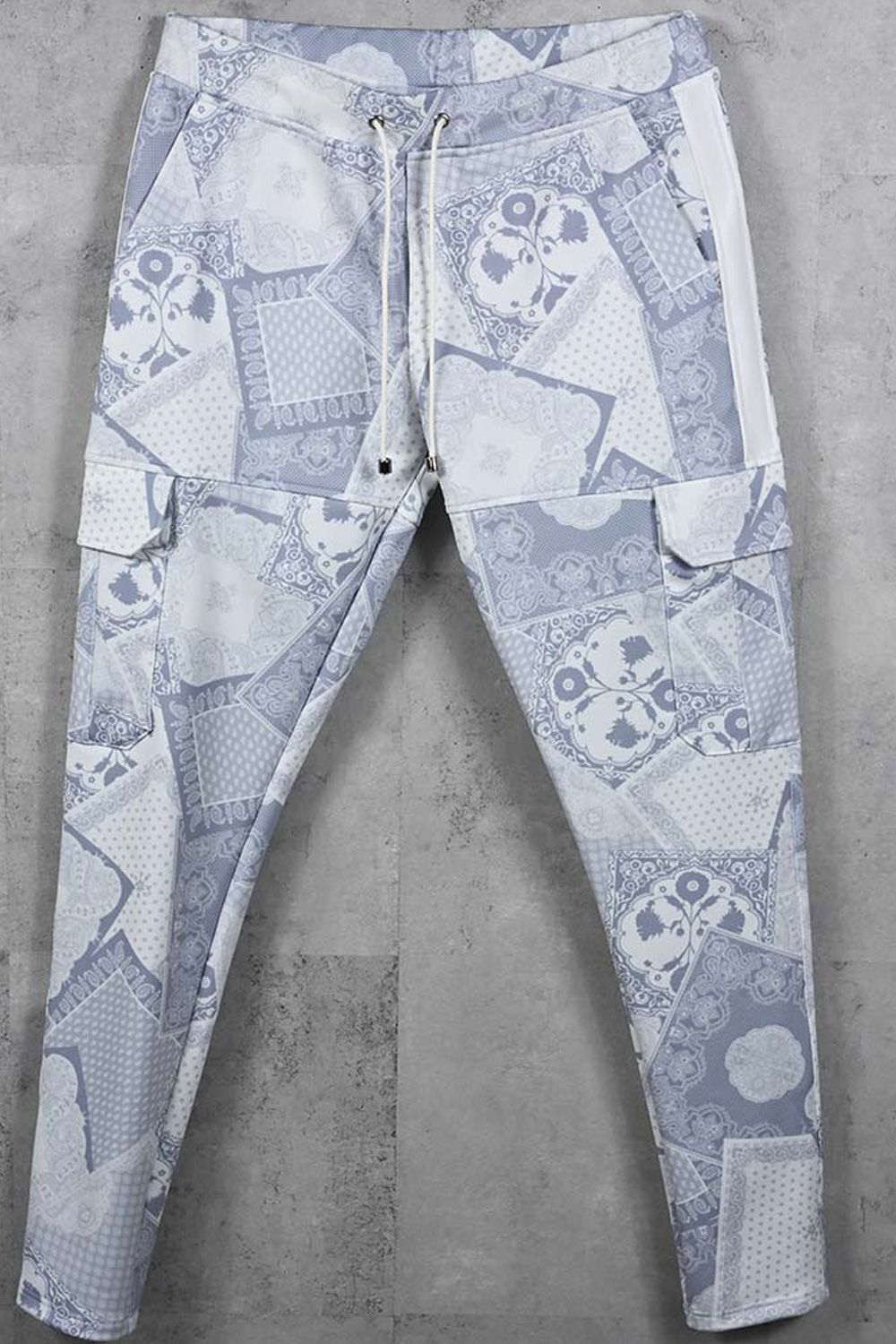 DARRELL HEAT CARGO PT / 【定番商品】 裏起毛 エコレザーサイドライン カーゴパンツ (ペイズリーグレー) (11月上旬頃入荷予定) ※オーダー締切：9月1日(月)18:00