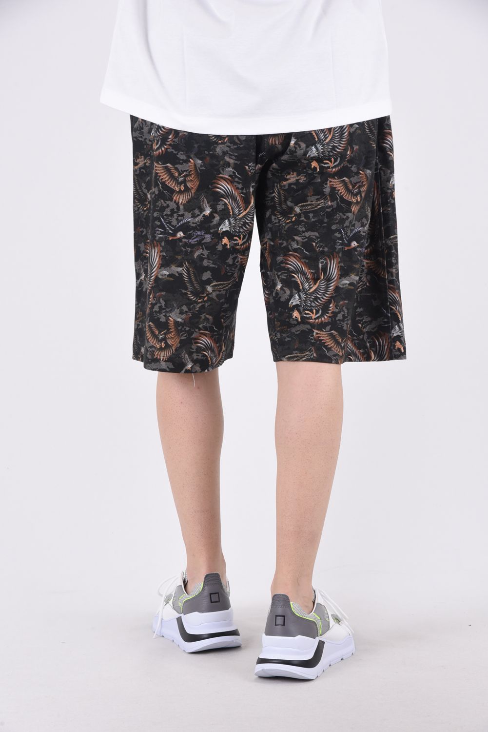 WM x GRAMICCI BIRDS WIDE SHORTS  PANTS / グラミチコラボ オリジナルバード プリント ワイトショーツ ブラック