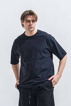 NYLON OVER  TEE / ナイロン オーバーサイズ Tシャツ （ネイビー） (5月中旬入荷予定) ※オーダー締切:2月15日(日)18時