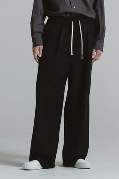 SUPER 140S DOUBLE STRINGS PANTS / スーパー140S ダブルストリングスパンツ (ブラック）