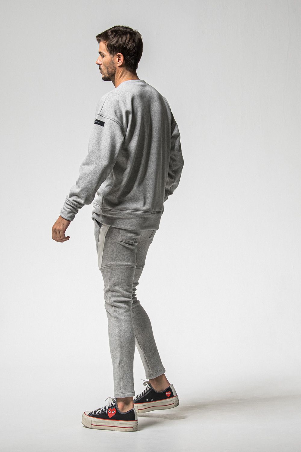 FRAIDAY OLD COVER VELOURS FLEECE TRAINER / 裏ベロアフリース カバーデザイン ロングスリーブ トレーナー (グレー) (11月上旬入荷予定) ※オーダー締切：9月1日(月)18:00