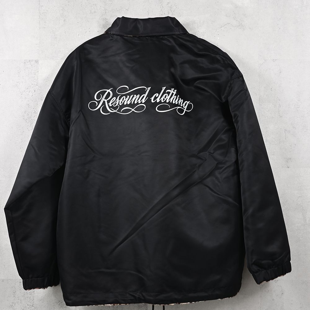 REV COACH JK / リバーシブル レオパード ナイロンコーチジャケット (ブラック) (9月末入荷予定) ※オーダー締切:5月23日(土)17時