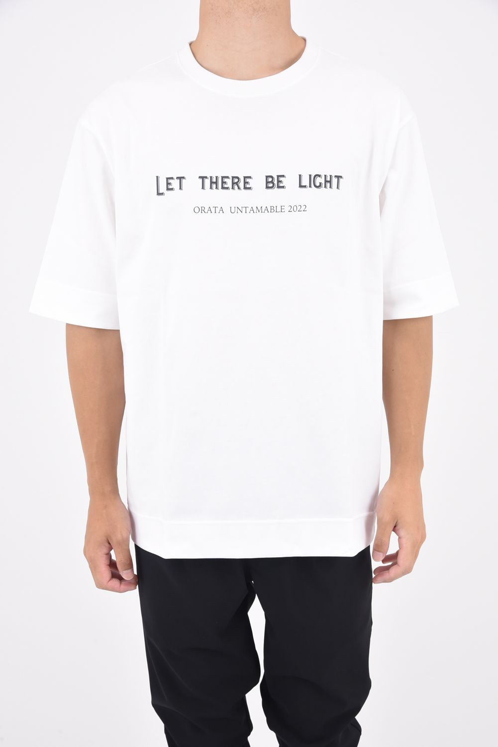 LIGHT crew T / メッセージプリント 半袖Tシャツ ホワイト