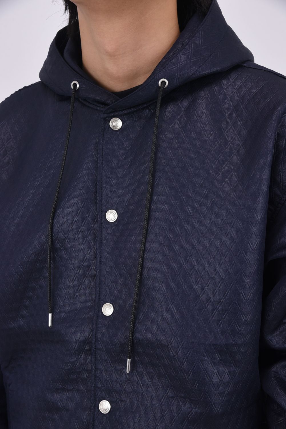 quilting coach hoodie / キルティング コーチジャケットパーカー ネイビー