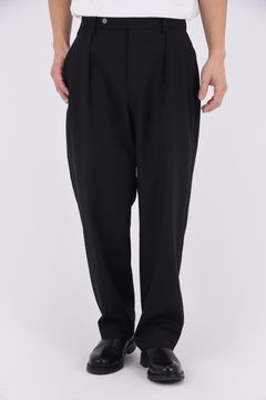 WOOL CLAMSKIN / ウール カームスキン テーパードパンツ (ブラック)