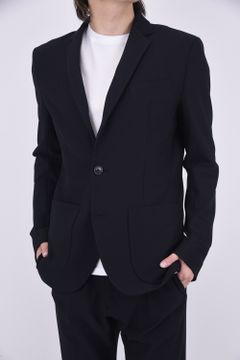 COMFY JACKET / ストレッチサッカー シングルジャケット ブラック
