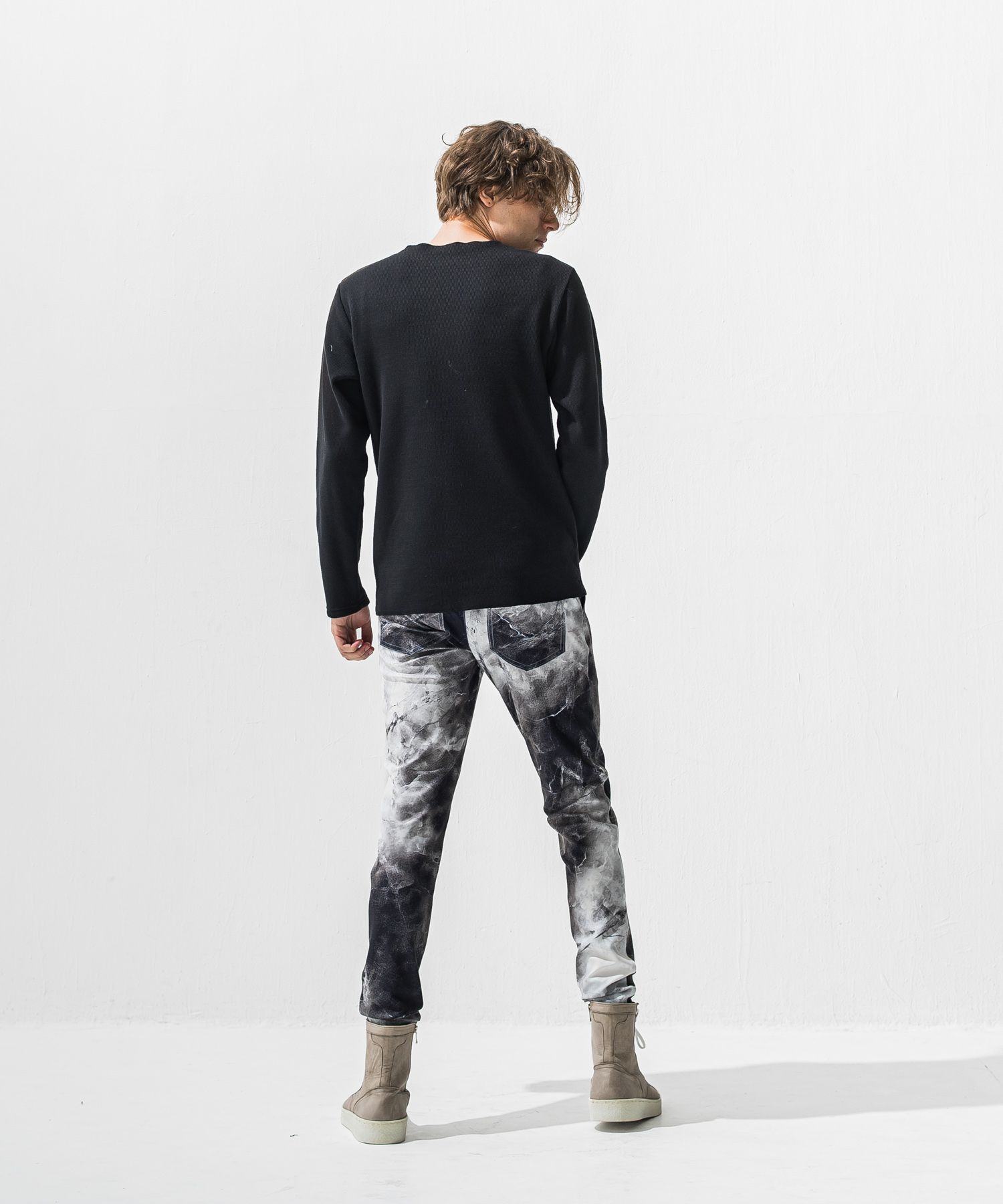 VELOURS FLEECE NEO THERMAL / 裏起毛 ベロアフリース カットオフサーマル (ブラック) (10月下旬入荷予定) ※オーダー締切:9月7日(月)17時
