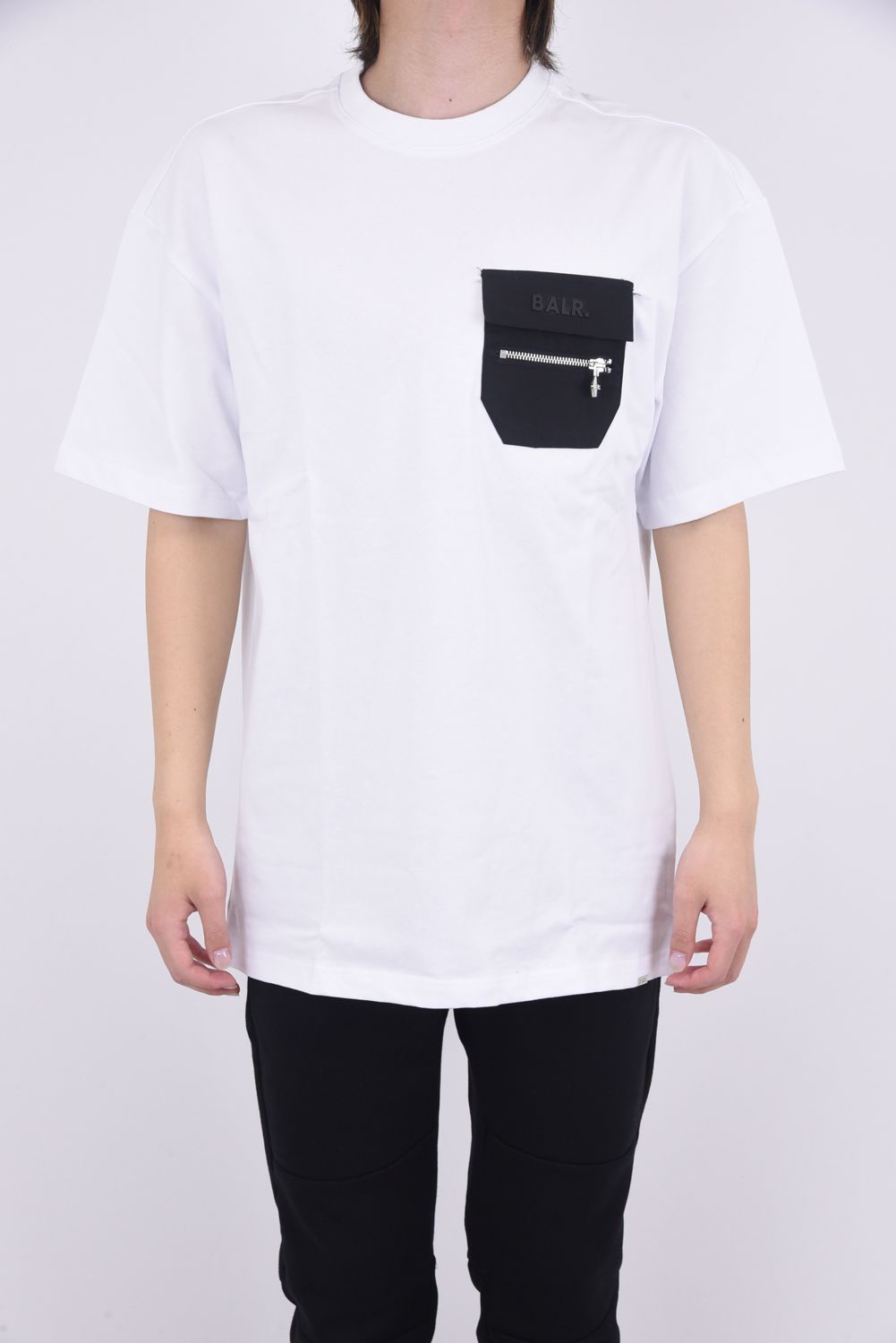 Cargo Dropped Shoulder T-Shirt / カーゴ ブランドロゴ 胸ポケット ドロップショルダー Tシャツ ホワイト - M