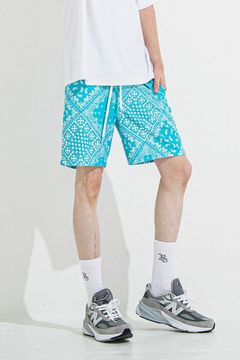RUSH SHORTS / ラッシュガード バンダナ柄 ショートパンツ グリーン