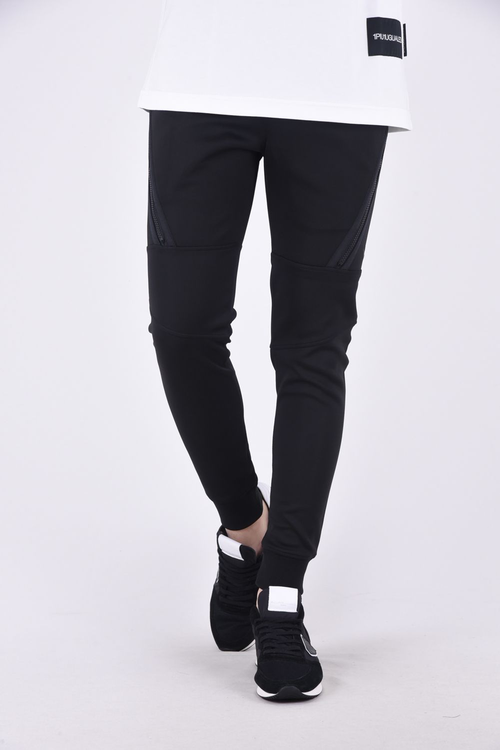 113 SPORT / THESAINT MAFIA DIAGONAL ZIP PT  SOLID BLACK / ダイアゴナル ジップパンツ ソリッド ブラック