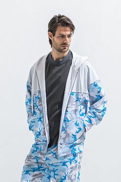 RUSH  OVER  ZIPUP HOODIE / ラッシュオーバー ジップアップパーカー （カモサックス） (5月末頃入荷予定) ※オーダー締切2月15日(日)18時