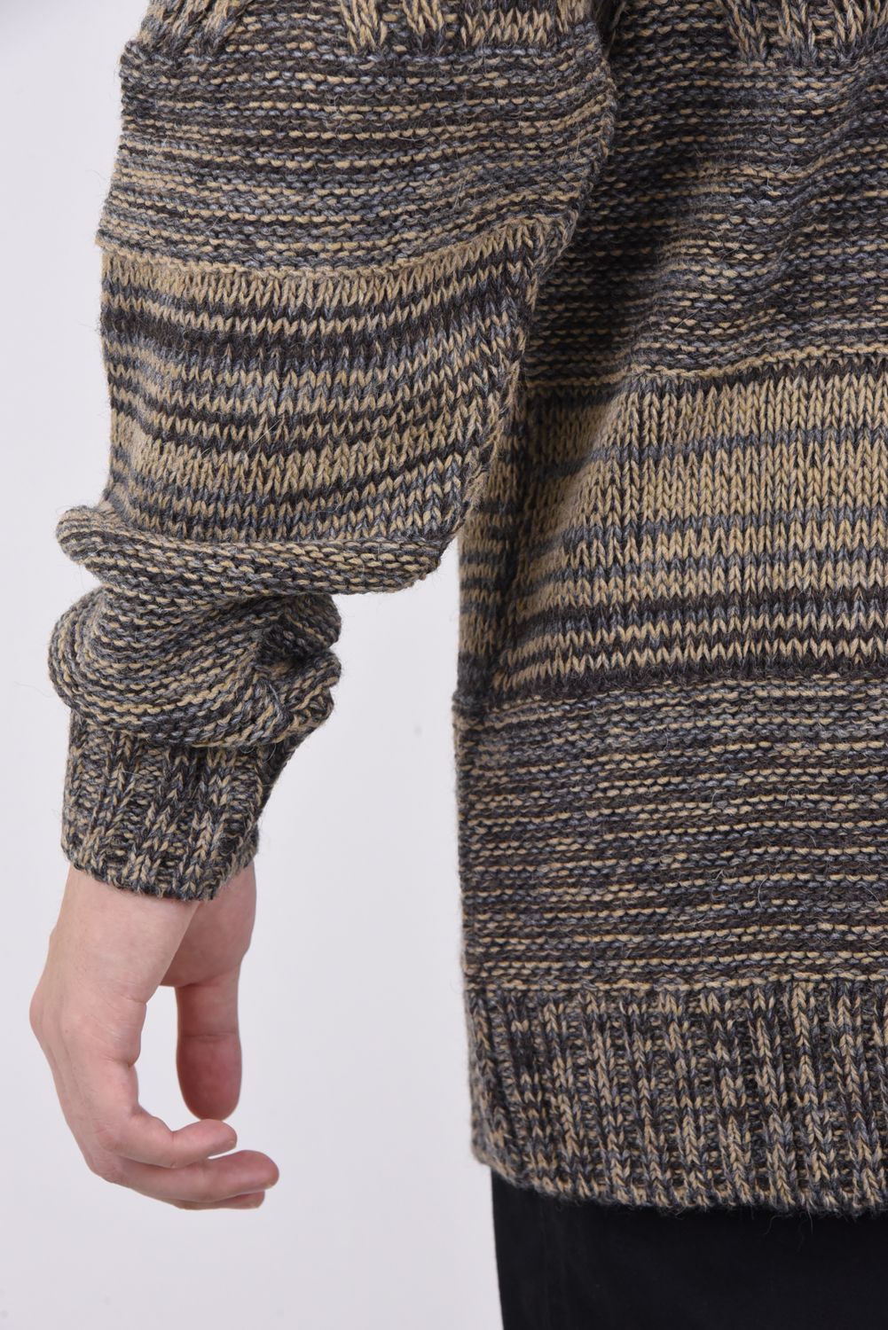 RANDOM CABLE ROUND NECK KNIT / ランダム ケーブル編み クルーネックニット ベージュ