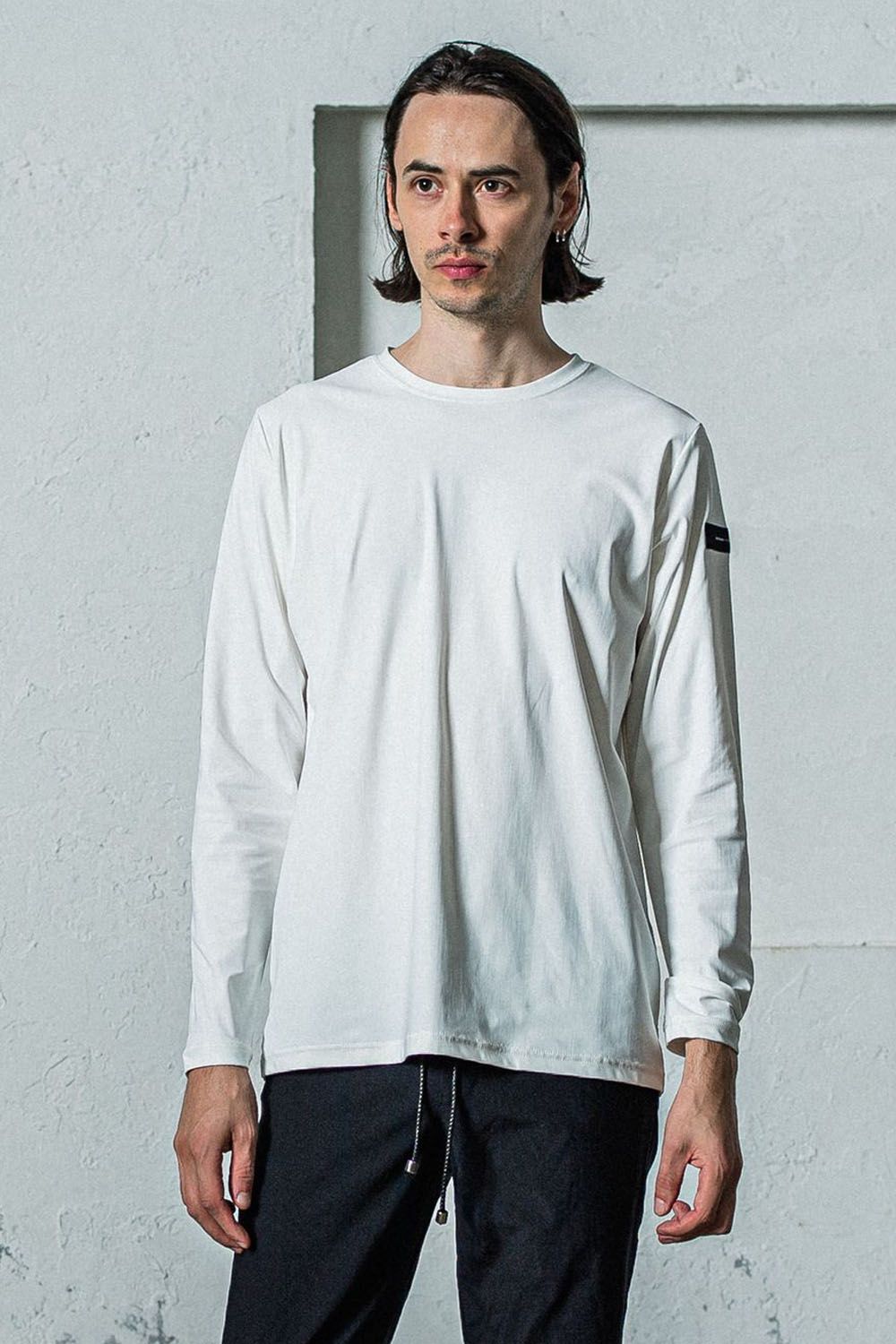 NYLON LONG SLEAVE TEE / 高機能ナイロンマイクロファイバー ロングスリーブ Tシャツ ホワイト