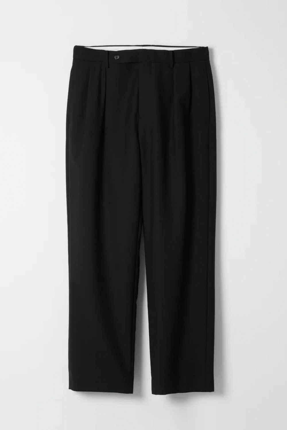 WOOL CLAMSKIN / ウール カームスキン テーパードパンツ (ブラック)