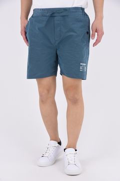 SALTWATER PATCH PANTS / 水陸両用 光沢ナイロン ショートパンツ (ブルー)