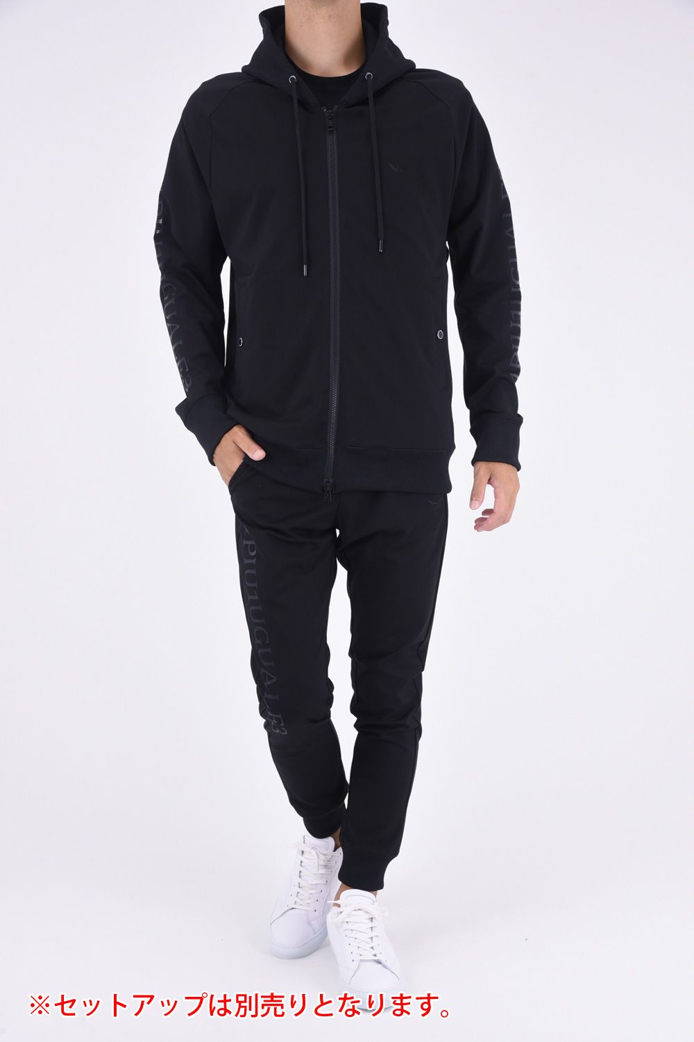 113SPORT COMFORTABLE TAG SOLID RIB / 113ロゴ ストレッチ リブパンツ ブラック
