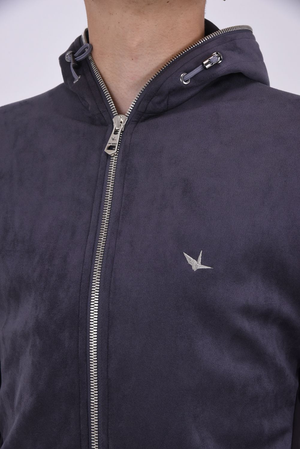 R[10] 113 FULL ZIP PARKA DIAMOND GRAY / 113ロゴ ルーズフィット フルジップ フーディー チャコール