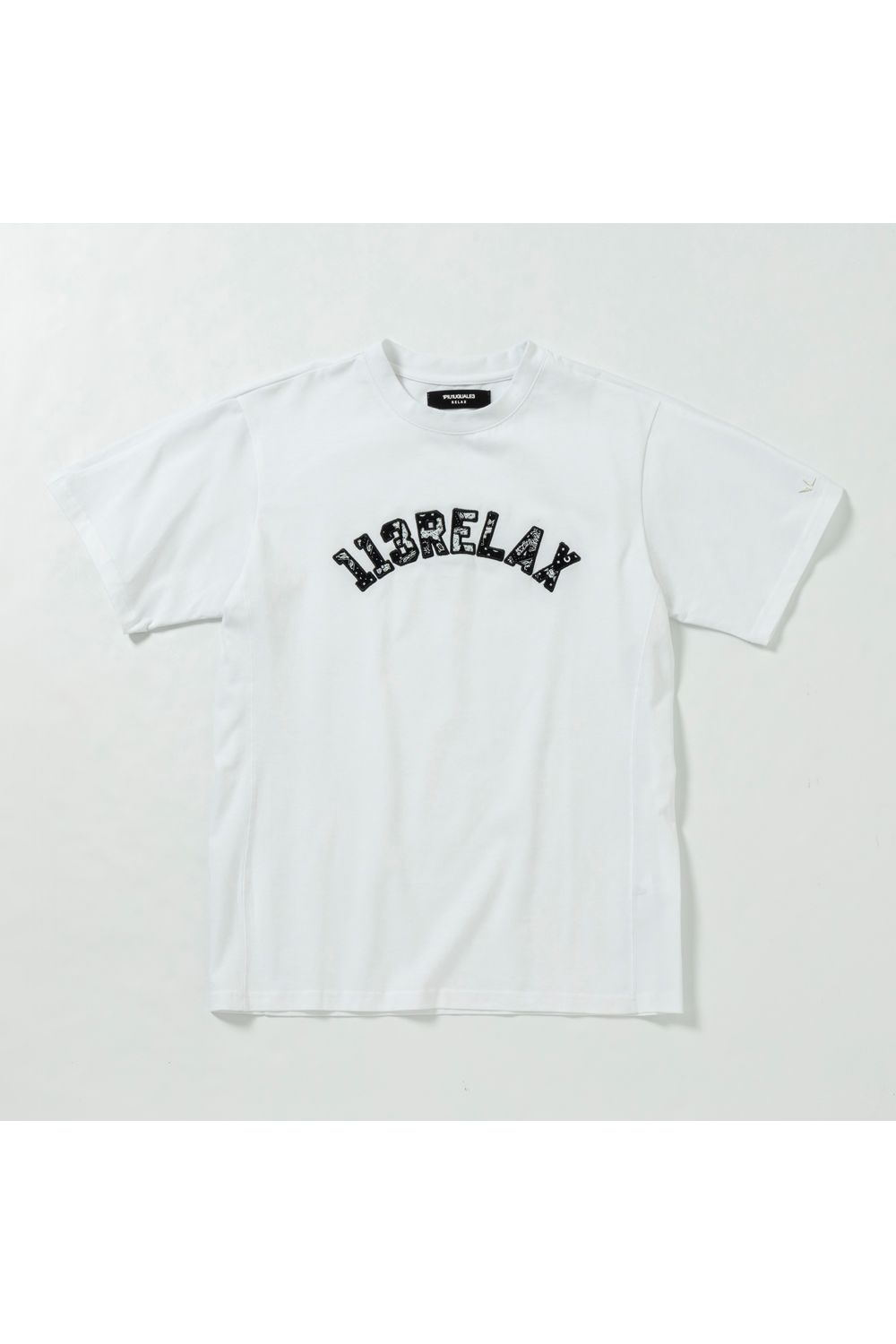 1PIU1UGUALE3 RELAX - PAISLEY LOGO T-SHIRT / ペイズリーロゴ クルー