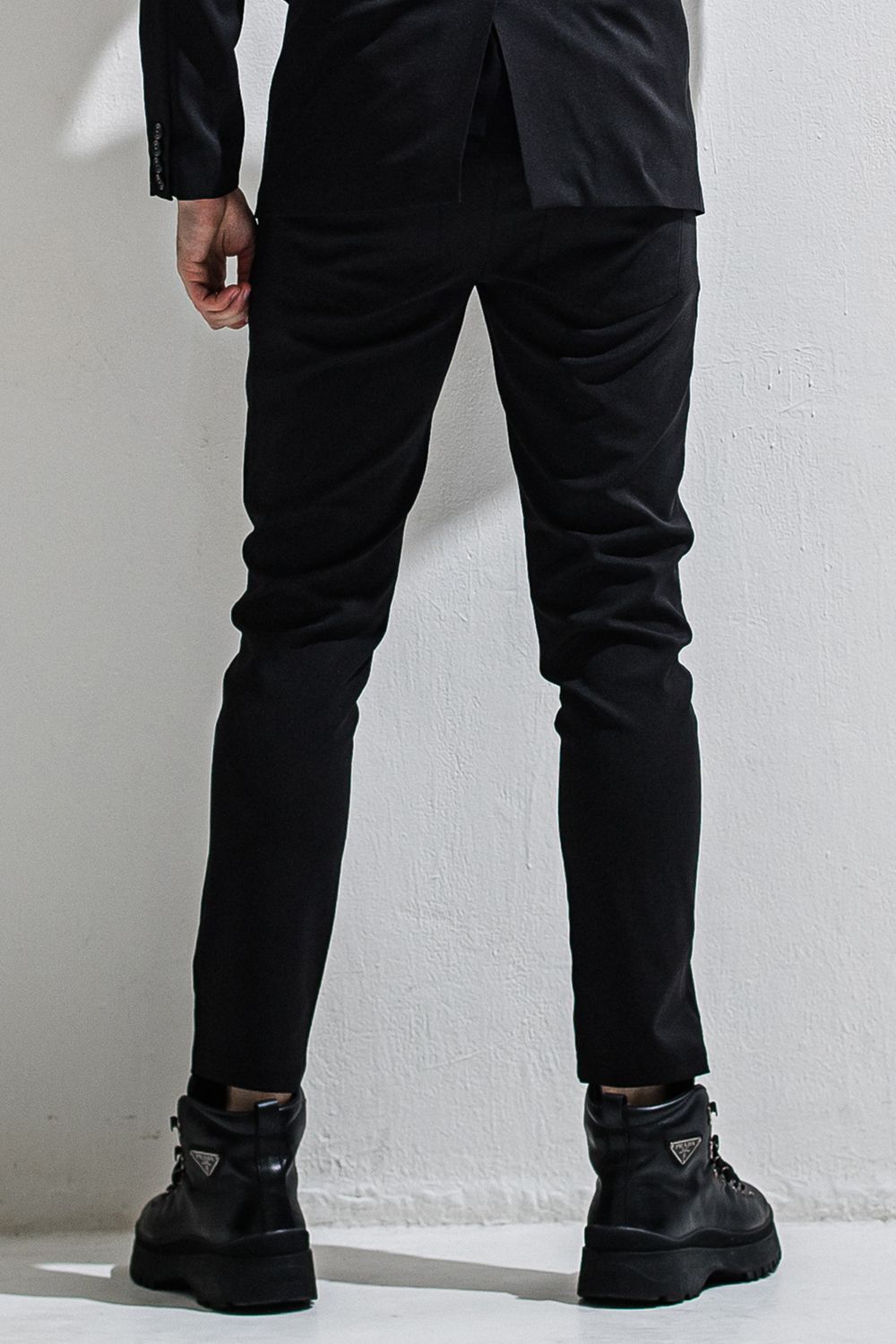 GAVIRIA SLACKS EASY PANTS / ドライタッチ エコレザーコインポケット スラックス型イージーパンツ (ブラック) (3月中旬入荷予定) ※オーダー締切12/13(土)17:00