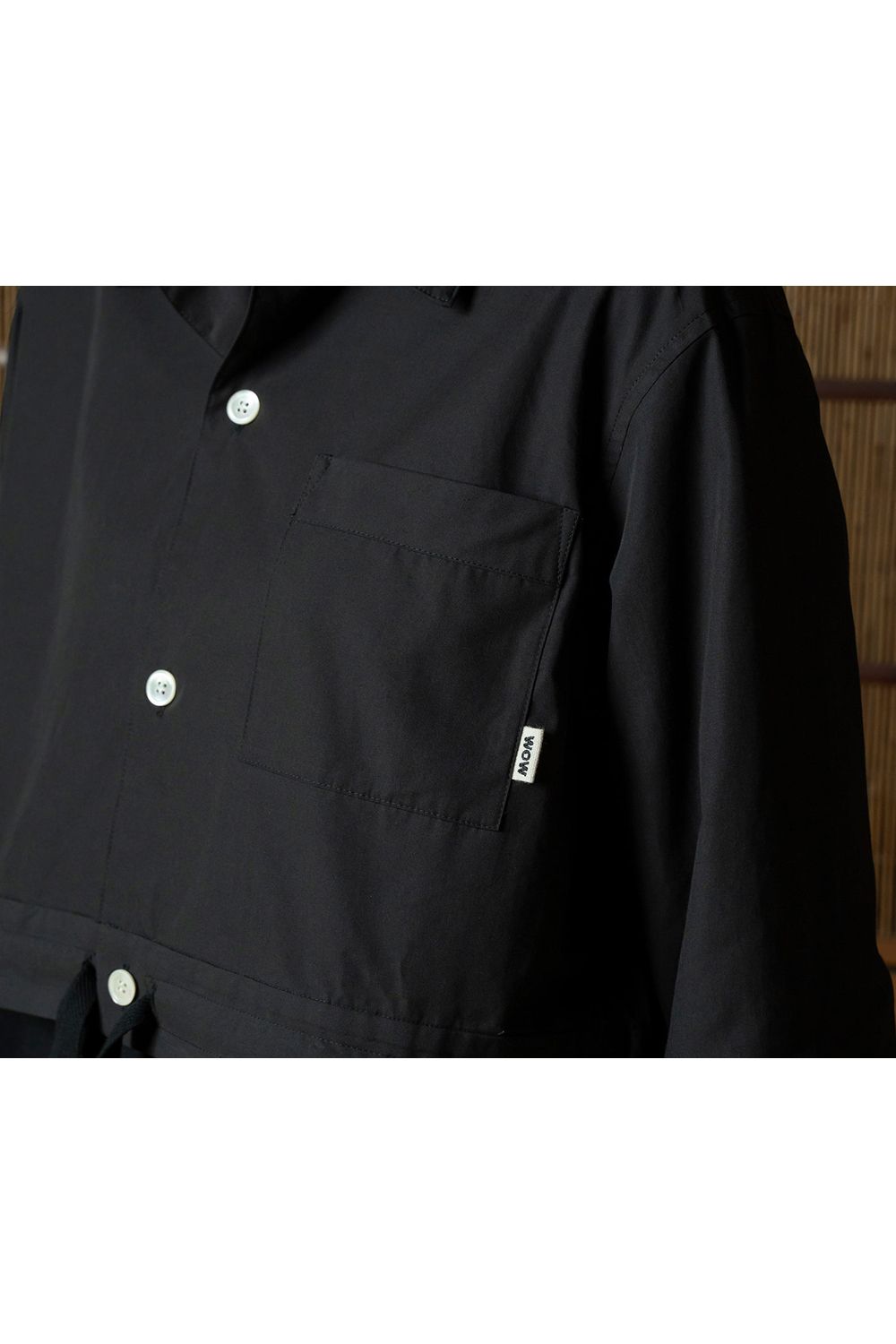 Cropped Silk Shirt / クロップド丈 シルクシャツ (ブラック)*