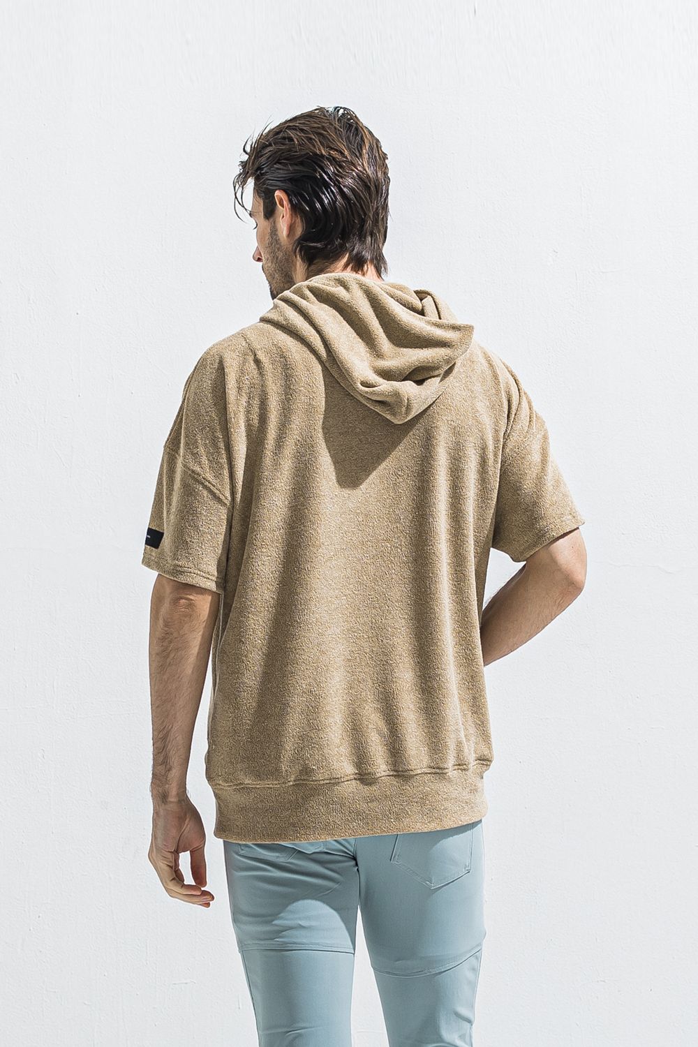 PILE HALF HOODIE / オーバーサイズ パイルフーディー （ベージュ） (5月中旬入荷予定) ※オーダー締切2月15日(日)18時