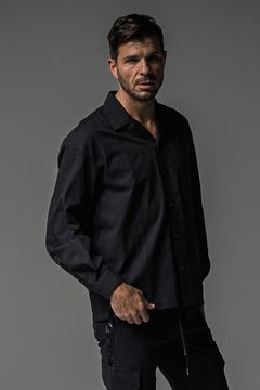 ZACK SHIRTS / Aラインシルエット オープンカラーシャツ ブラック