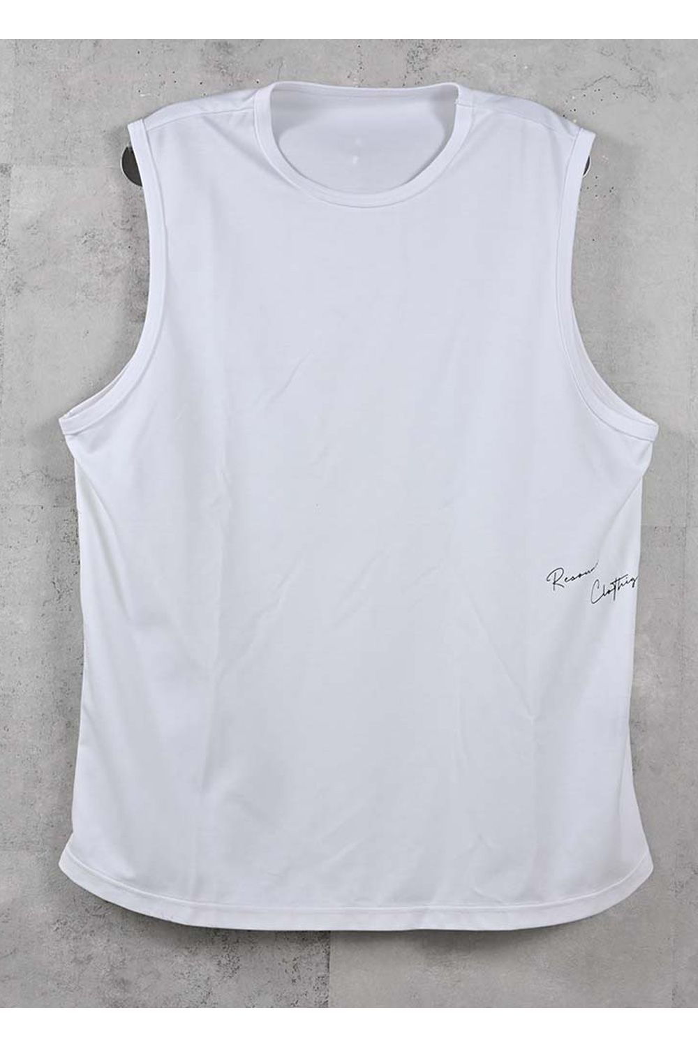 OVER NO SLEEVE / サイドロゴ オーバーサイズ ノースリーブ （ホワイト） (6月上旬入荷予定) ※オーダー締切:2月15日(日)18時