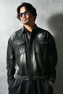 WESTAN JK / ヴィンテージダンガリー生地 ウエスタンシャツジャケット (ブラックユーズド) (3月中旬入荷予定) ※オーダー締切12/13(土)17:00