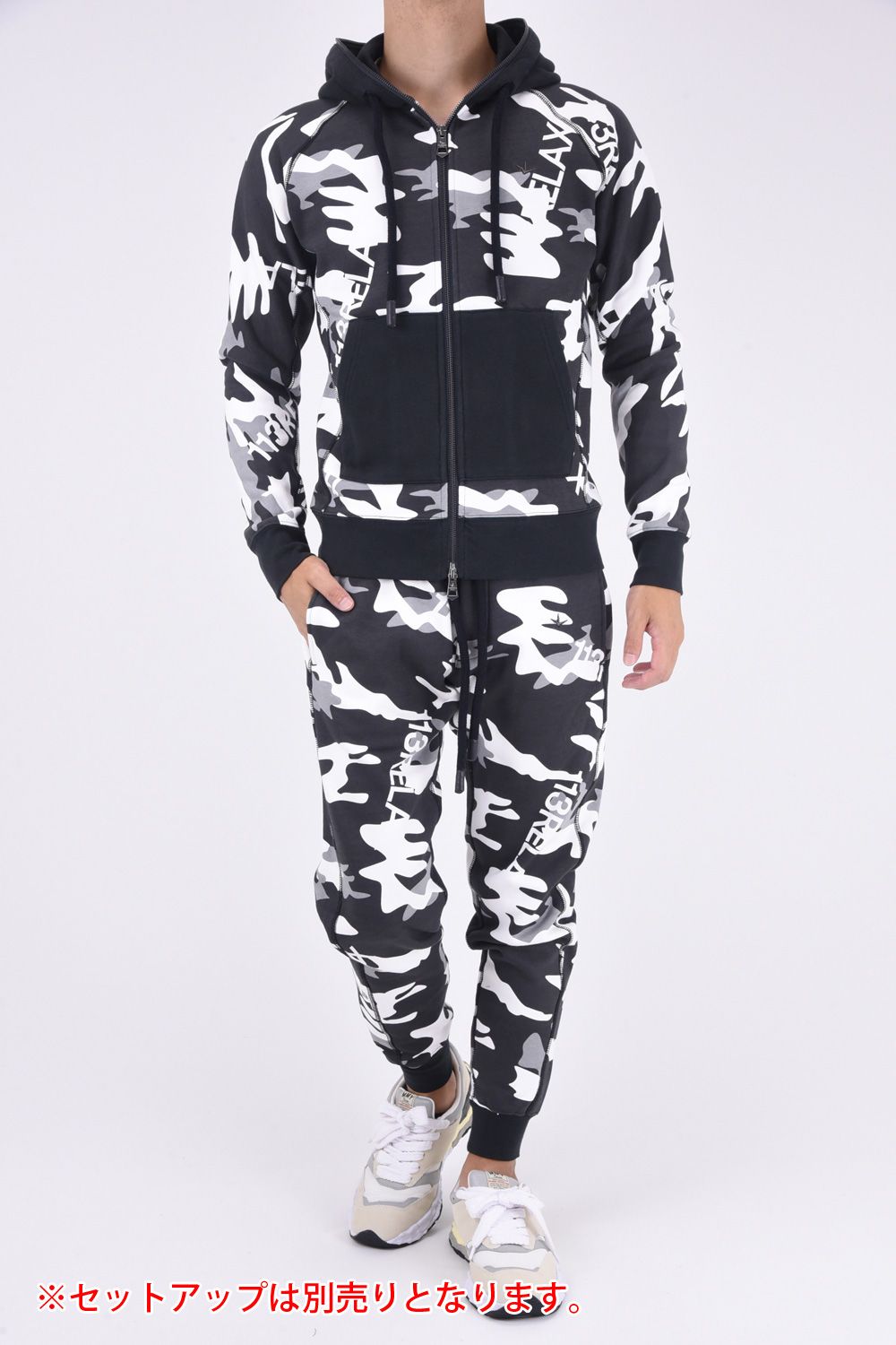 SUPER HEAVY 500 CAMO HOODIE / スーパーヘビー スウェット カモ柄パーカー ブラックカモ