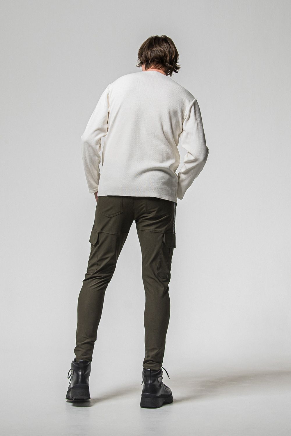 VELOURS FLEECE NEO THERMAL / サーマル生地 ロングスリーブ Tシャツ (ホワイト) (10月中旬入荷予定) ※オーダー締切：9月1日(月)18:00