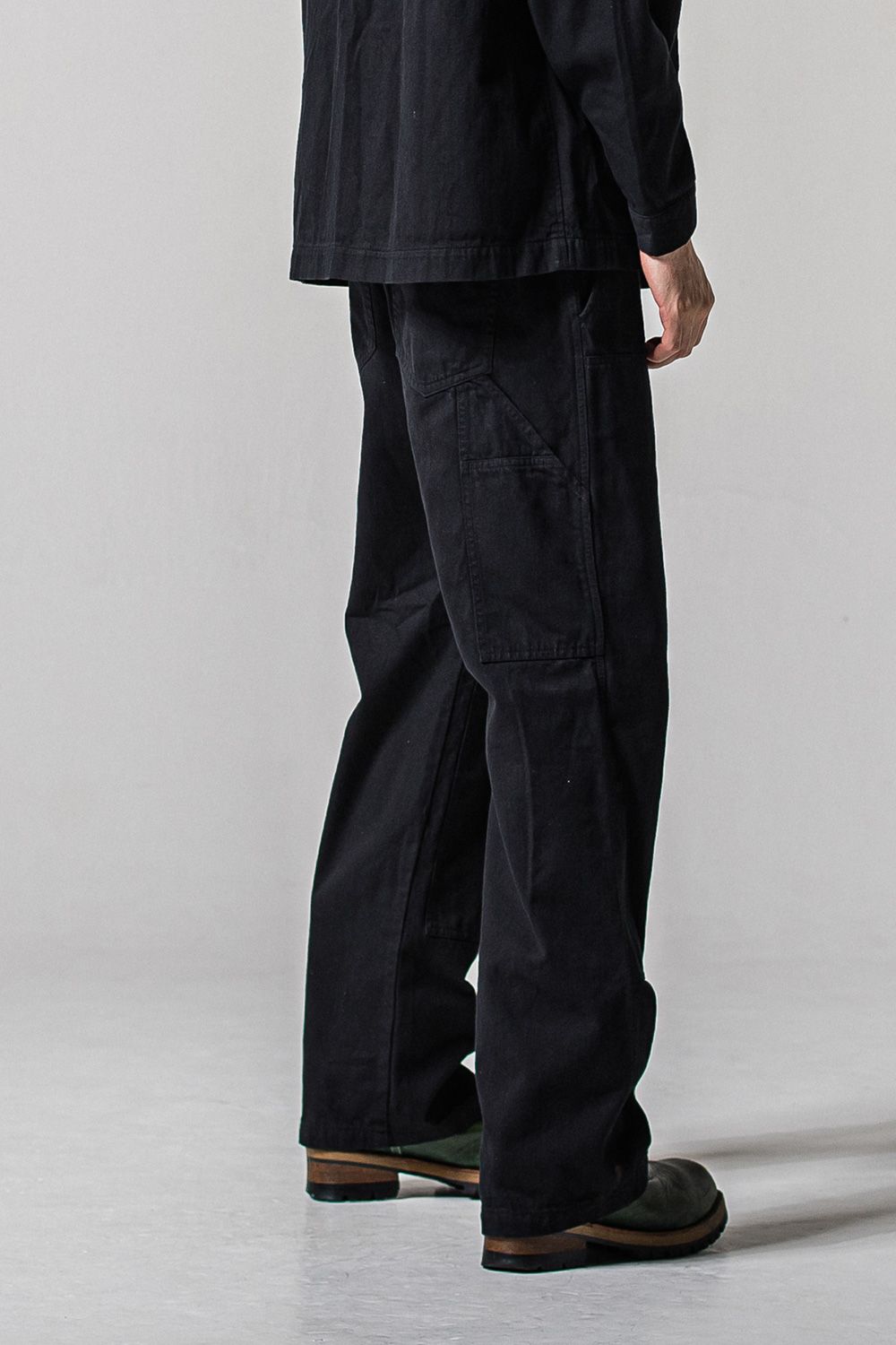 DOUBLE KNEE PT / ダブルニー ワークデニムパンツ (ブラック) (2月中旬入荷予定)
