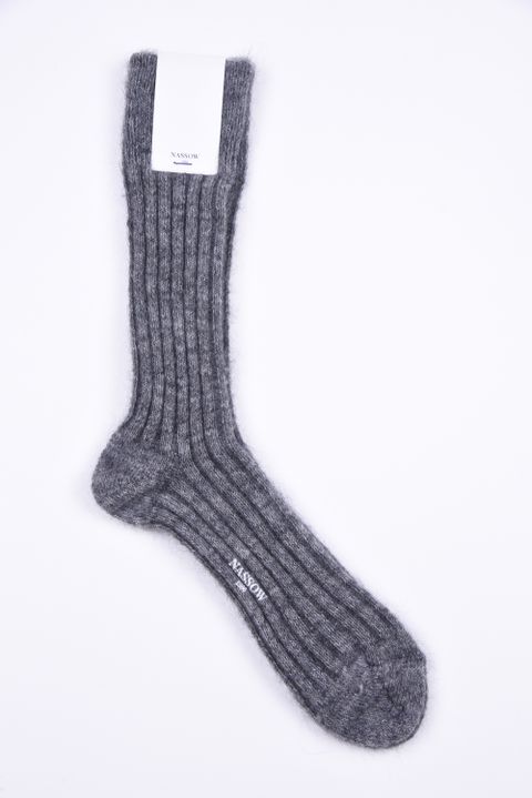 WOOL MIX RIB / 日本製 モヘアミックス リブソックス トリュフ