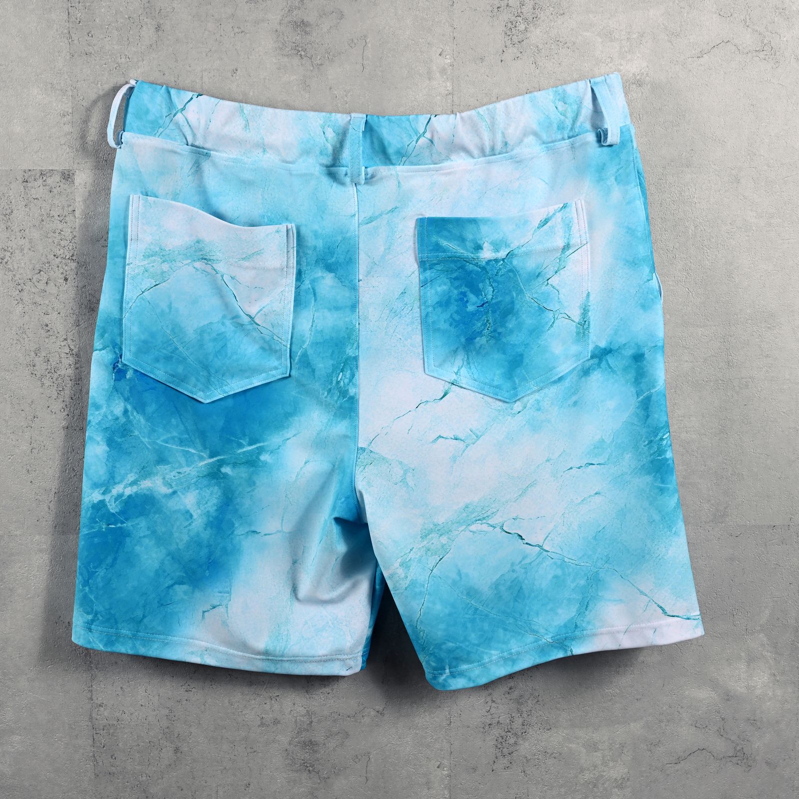 RUSH SHORTS / ラッシュガード 大理石柄 ショートパンツ ブルー