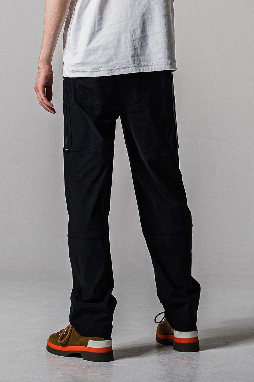 Johnson LINE WIDE PT / 360°ストレッチ ワイドシルエット ジョンソンラインパンツ (ブラック/ブラック) (1月末入荷予定)