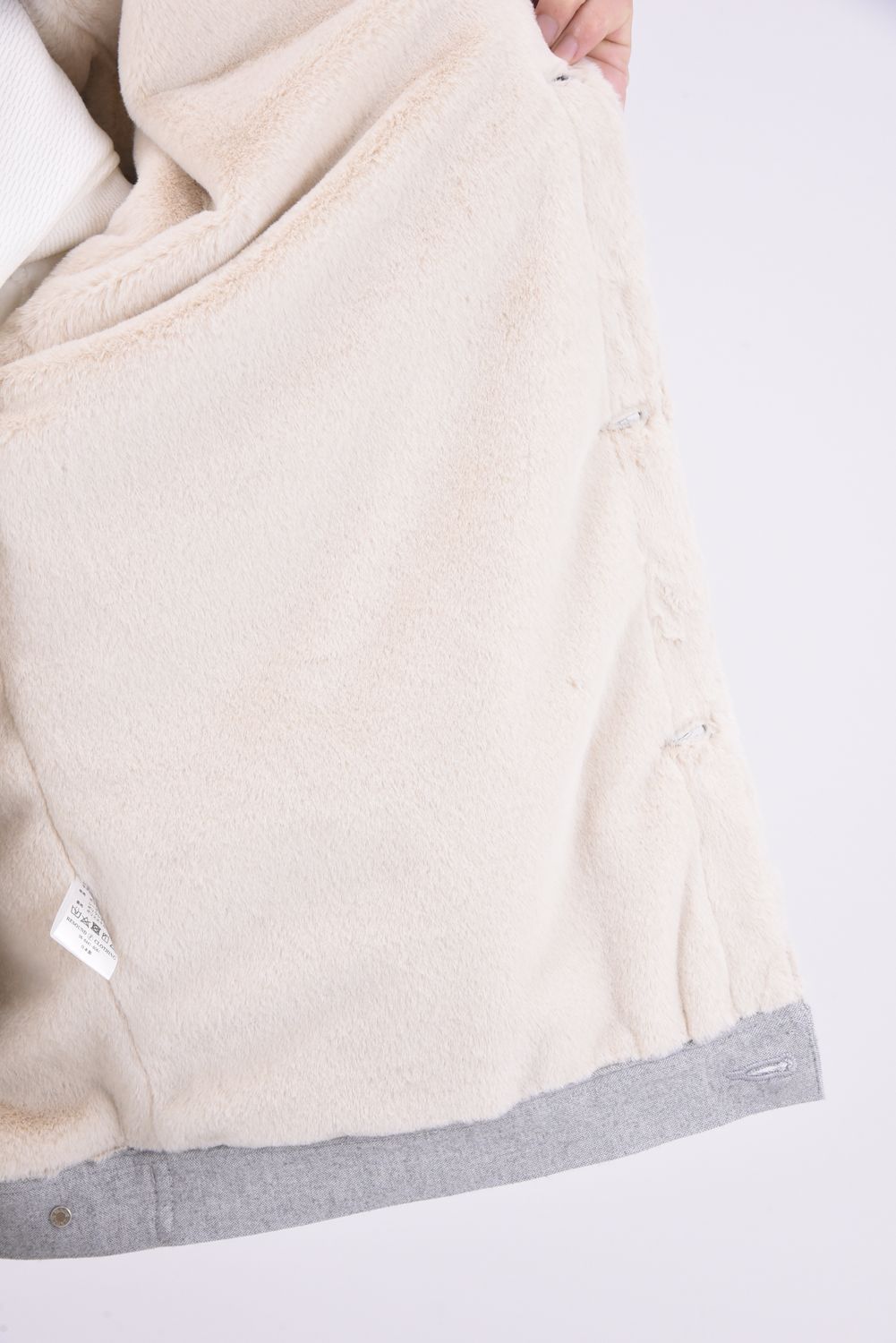 【STAFF RECOMMENDED ITEM】 FUR OVER 2ND G / オーバーサイズ エコファー Gジャン グレー