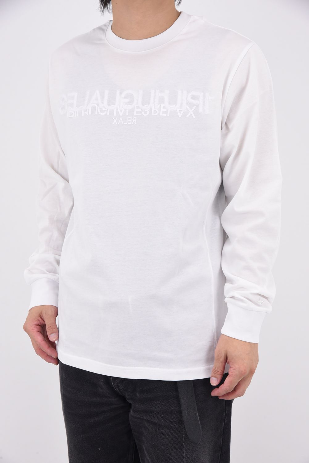 APPLIQUE LONG T-SHIRT / アップリケ ロングTシャツ (ホワイト)