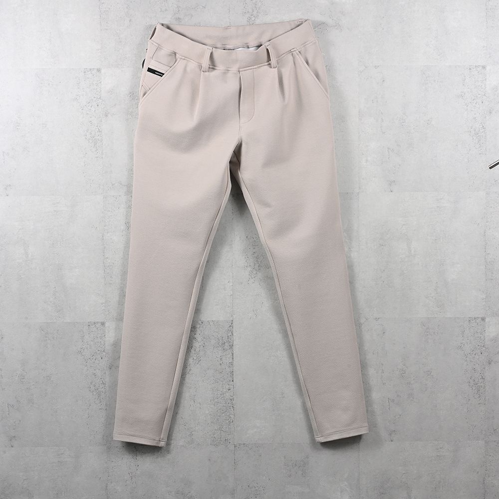 CHRIS EASY blister TUCK PANTS / ブリスターニット スラックスイージータックパンツ (ベージュ)（7月下旬入荷予定）※オーダー締切:5月23日(土)17時