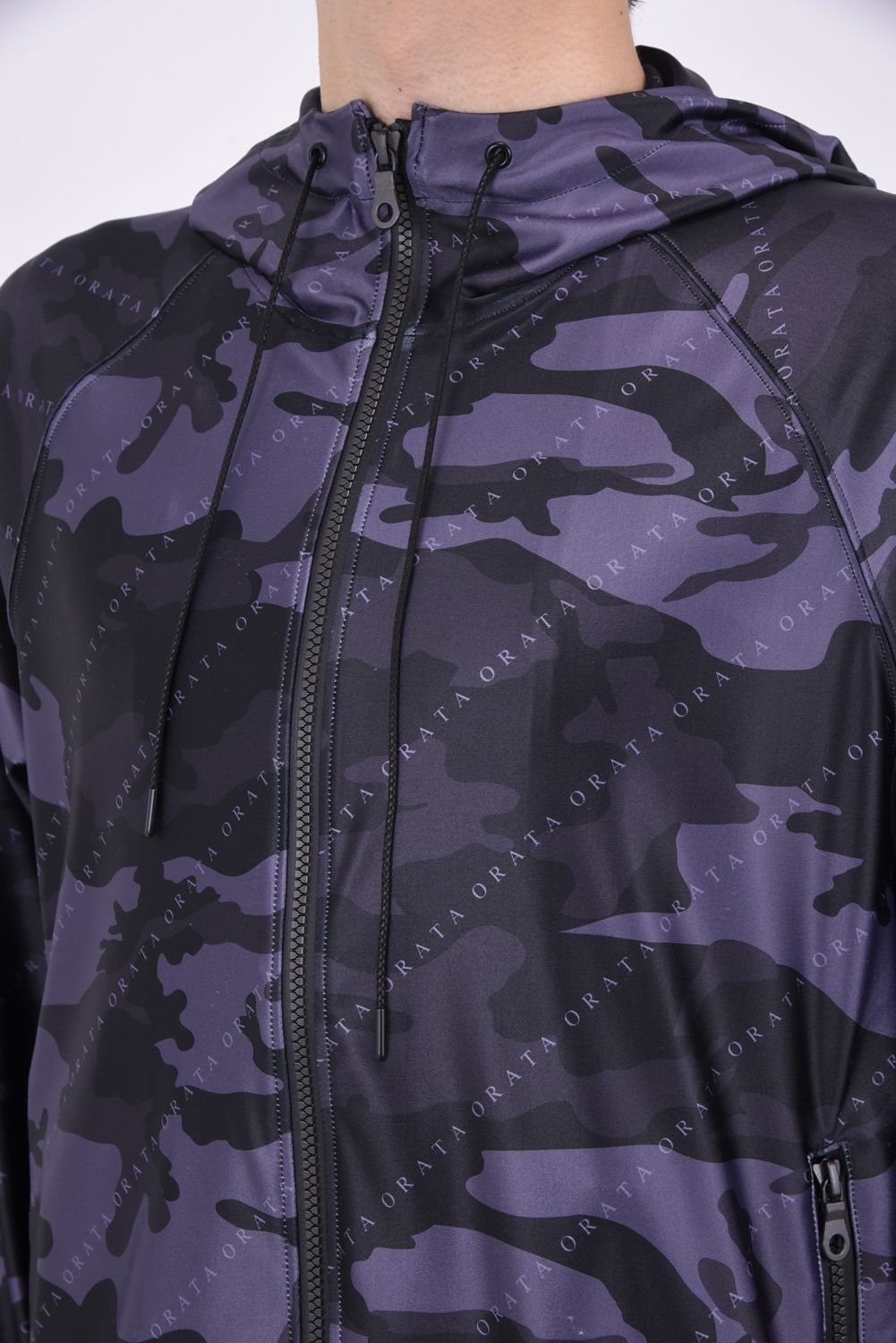 rush zip hoodie / ラッシュガード オリジナルカモフラージュ フルジップフーディー ブラック
