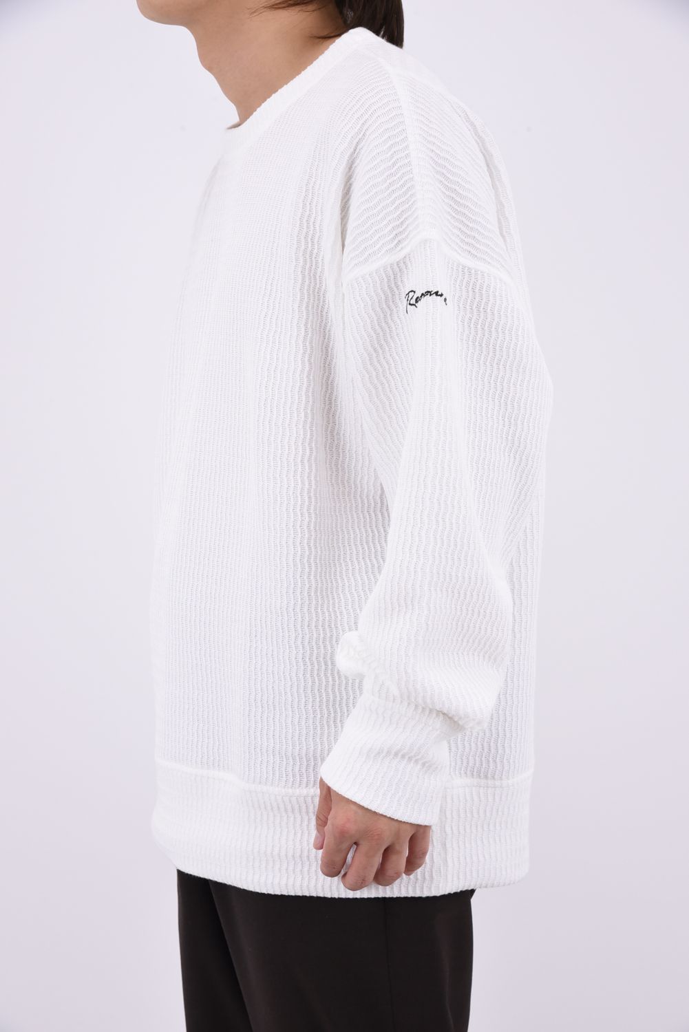 knt l loose trainer / ニット ルーズ トレーナー (ホワイト)
