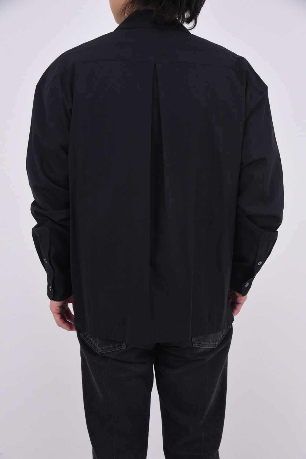 ZACK SHIRTS / Aラインシルエット オープンカラーシャツ ブラック