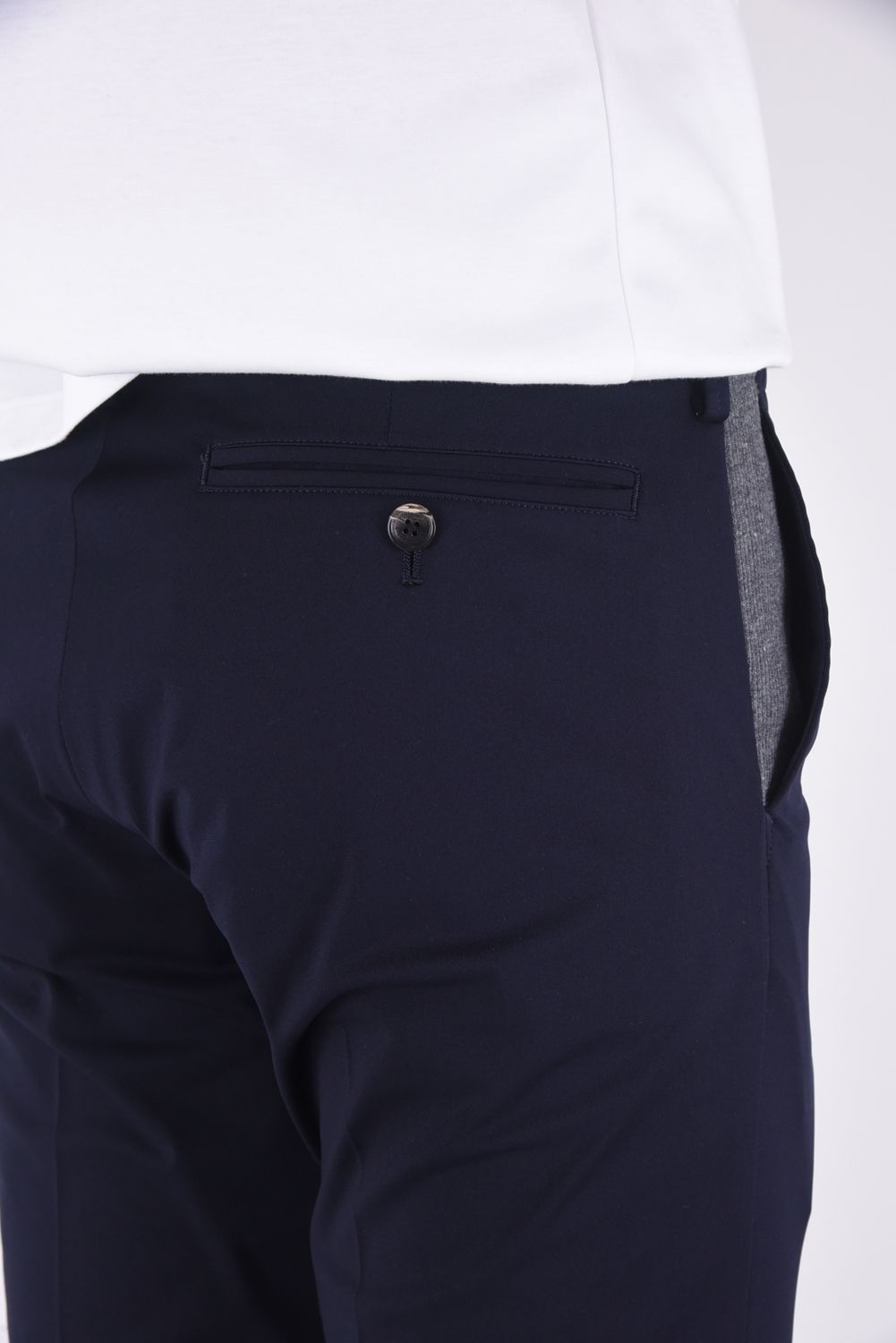 RIB SLACKS / 定番 リブ スラックスパンツ ネイビー